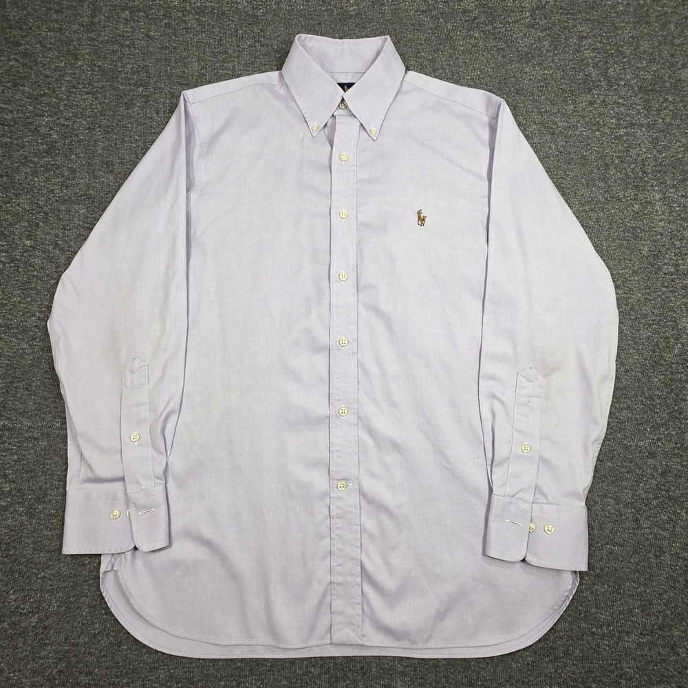 Polo Ralph Lauren Oxford Shirt 15.5-32/33 Lilac Flesh Pony Dress Formal Prep Men